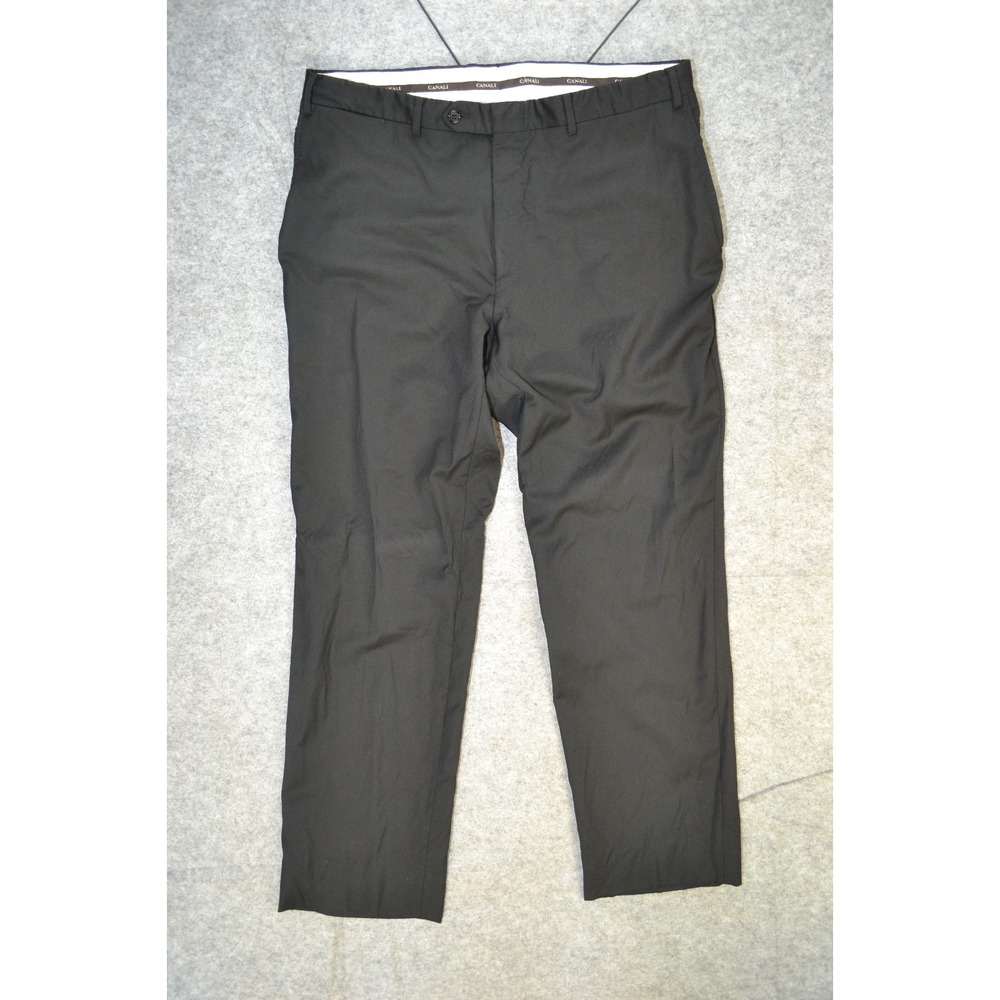 Canali Pantalone Pure Wool Dress Pants 36x29‎ Mens Black Model 14220/40 23740